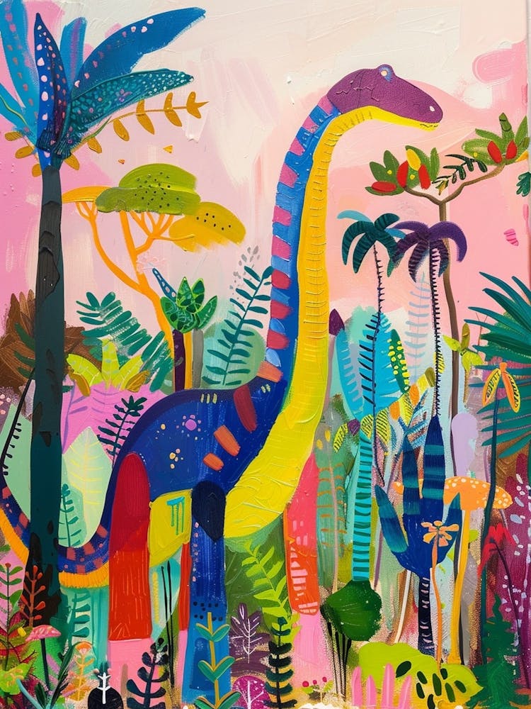 Colourful Dinosaur Pattern Painting