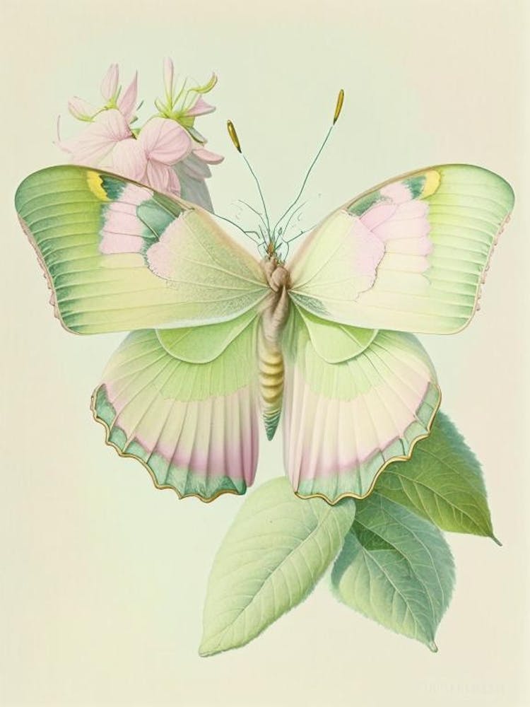 Brimstone Butterfly Vintage Pastel 2