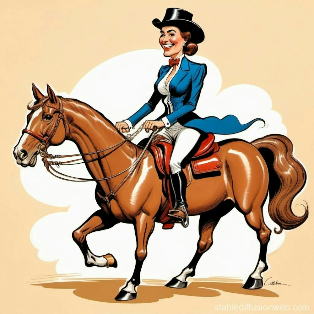 Equestrian Woman Riding Horse 1