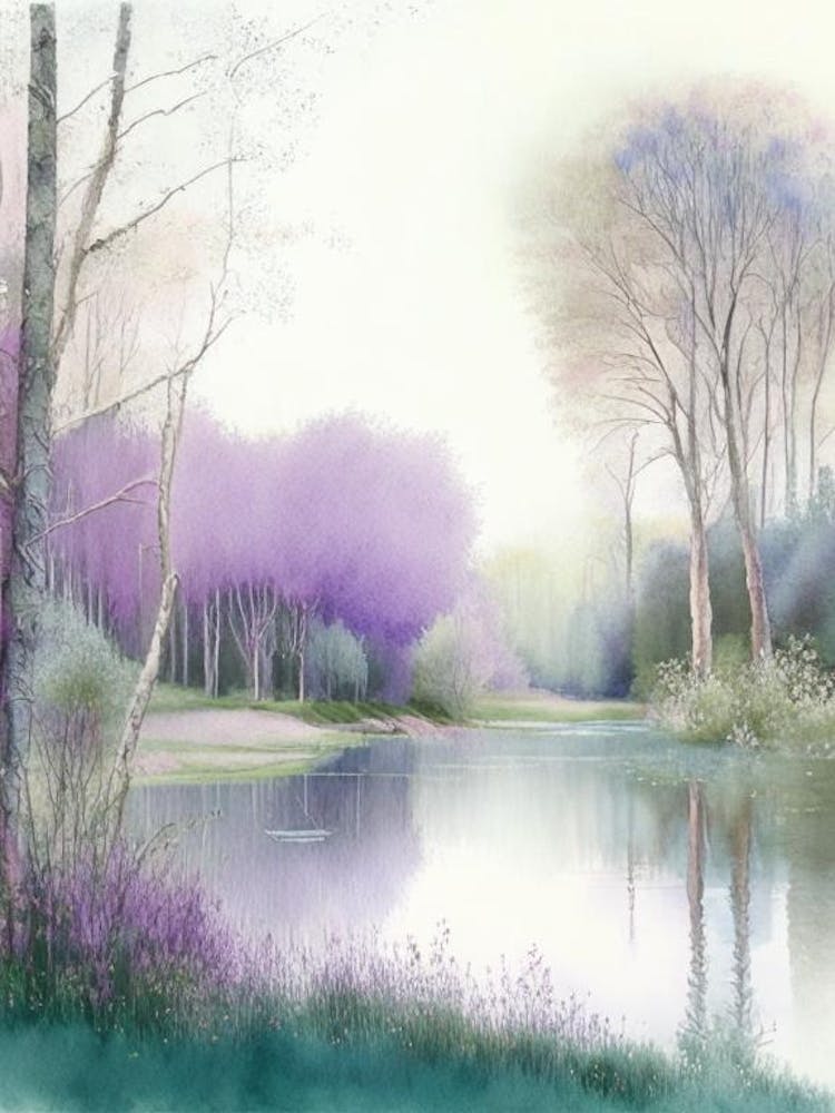 Bois Des Moutiers, 1, France Pastel Watercolour
