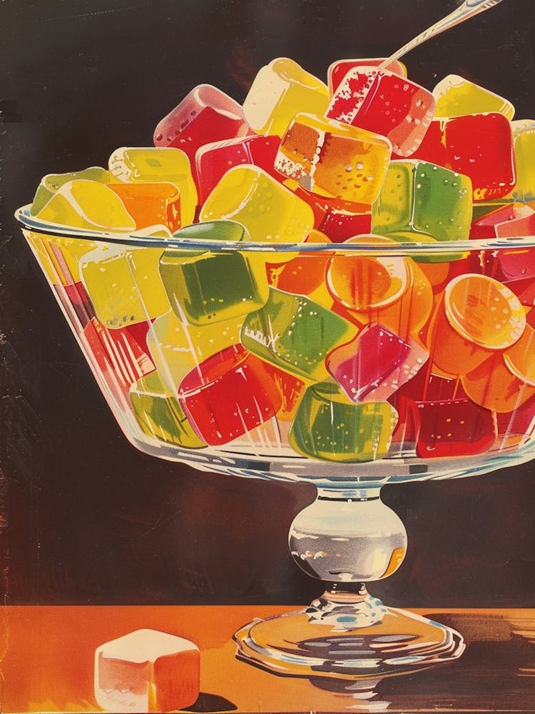Winegums Jelly Sweets Candy Retro Illustration