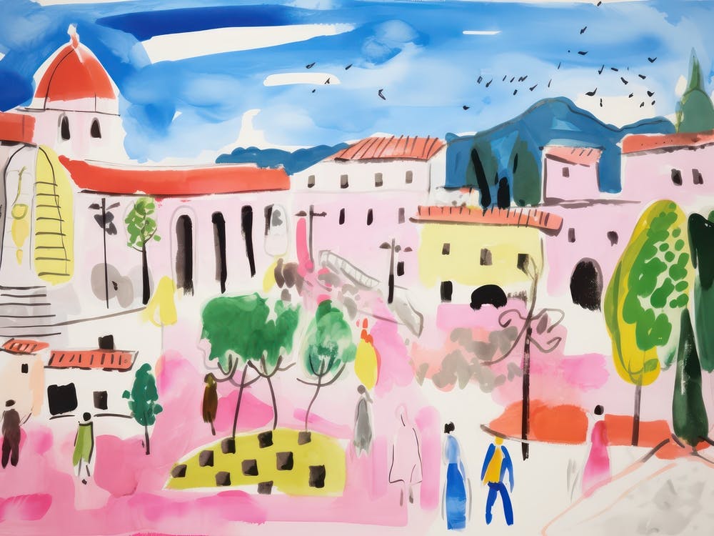 Reggio Emilia Italy Cute Watercolour Illustration 1