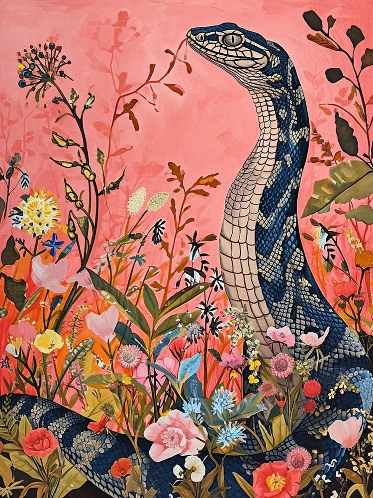Floral Animal Painting Cobra 1