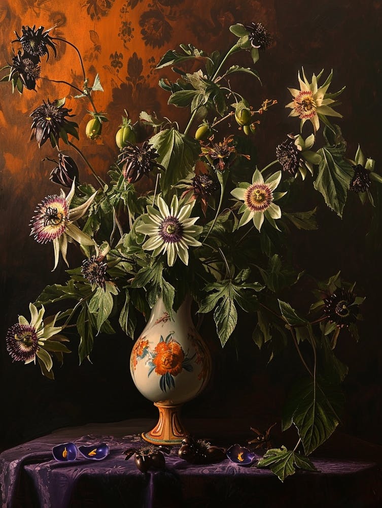Nature Morte Florale Baroque Passiflore 3