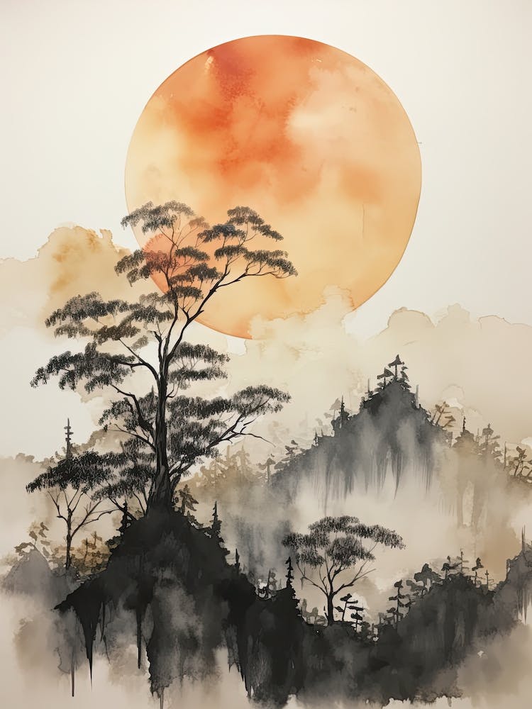 Aquarell des Tijuca-Waldes Rio De Janeiro Brasilien 3
