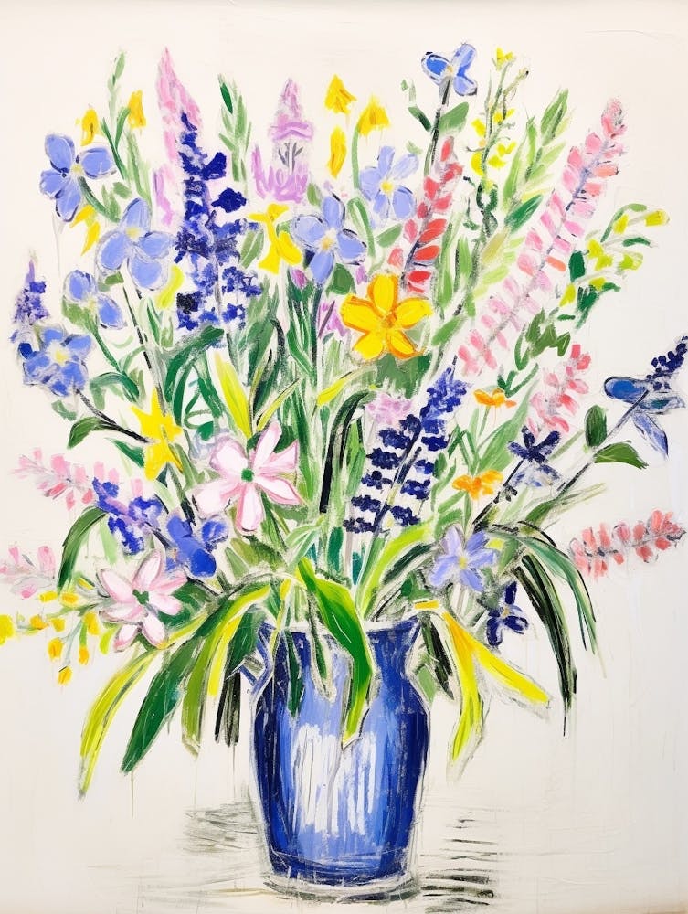 Flower Painting Fauvist Style Lobelia