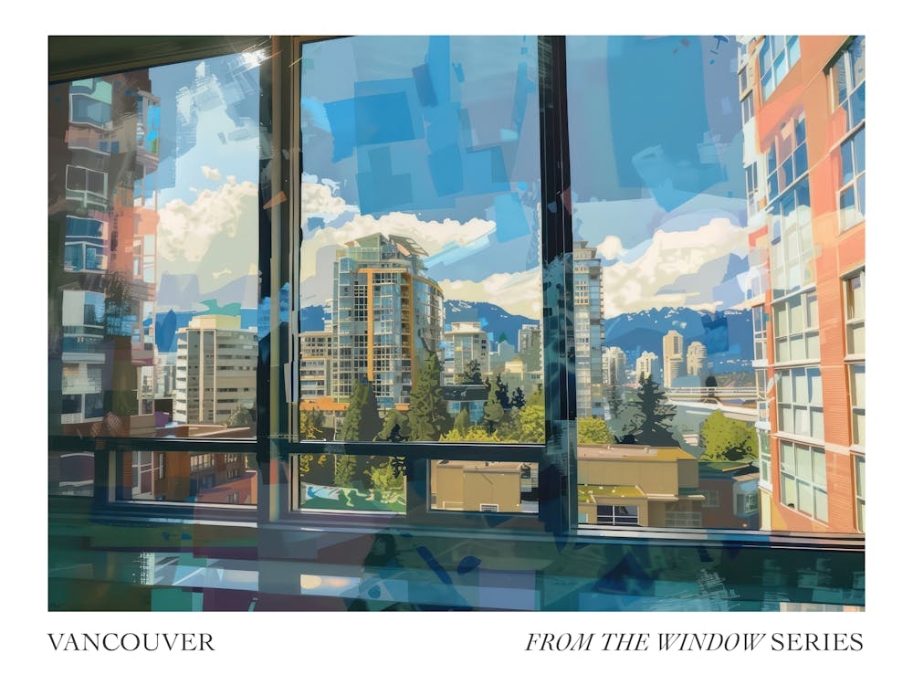 Vancouver From The Window Series Poster Painting 4