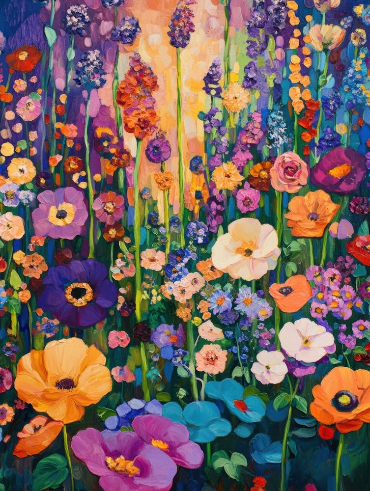 Garden Of Colorful Flowers