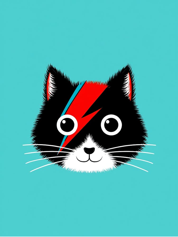 Cat With A Lightning Bolt Art Print by Ronyzon – Fy!