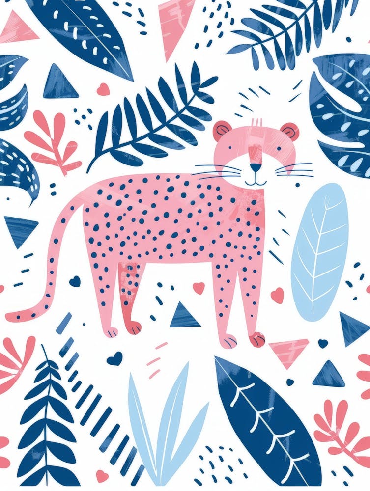 Pink Leopard Seamless Pattern