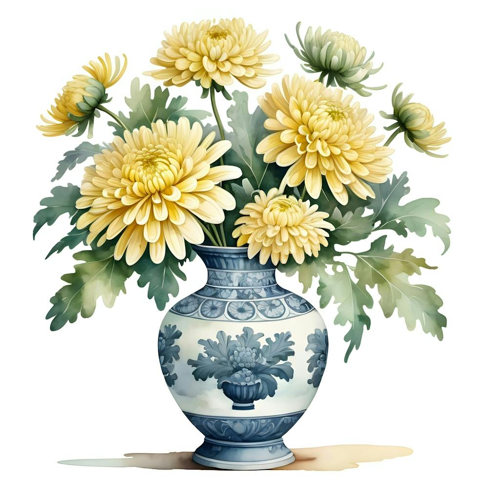 Chrysanthemums In A Vase
