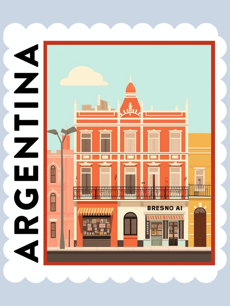 Argentina 4 Travel Stamp Poster