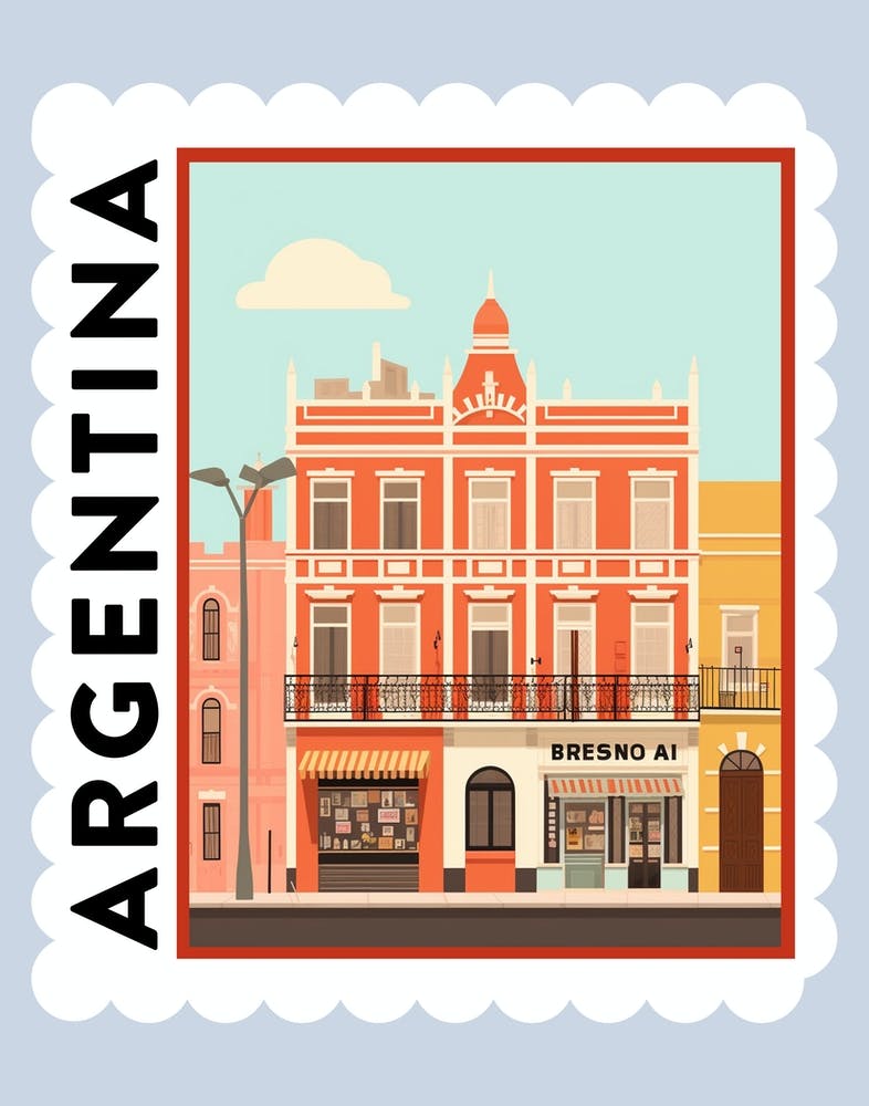 Argentina 4 Travel Stamp Poster