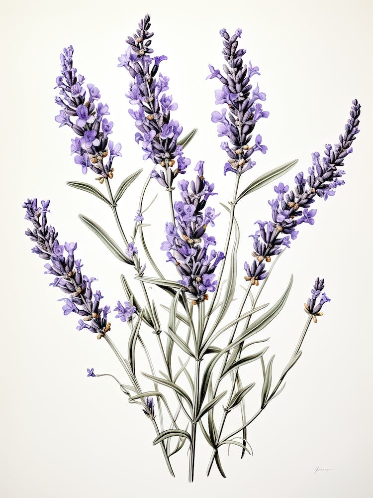 Lavender Flower Vintage Botanical 1