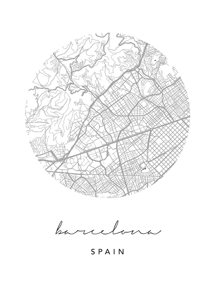 Barcelona Spain Circle Map