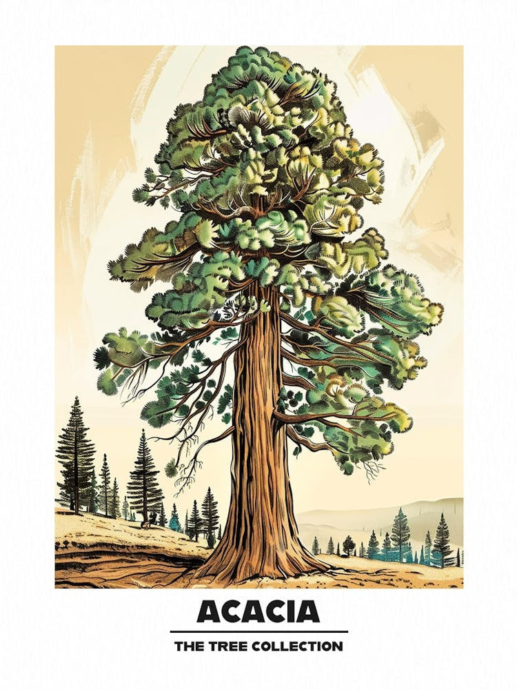 Acacia Tree Storybook Illustration 3 Poster