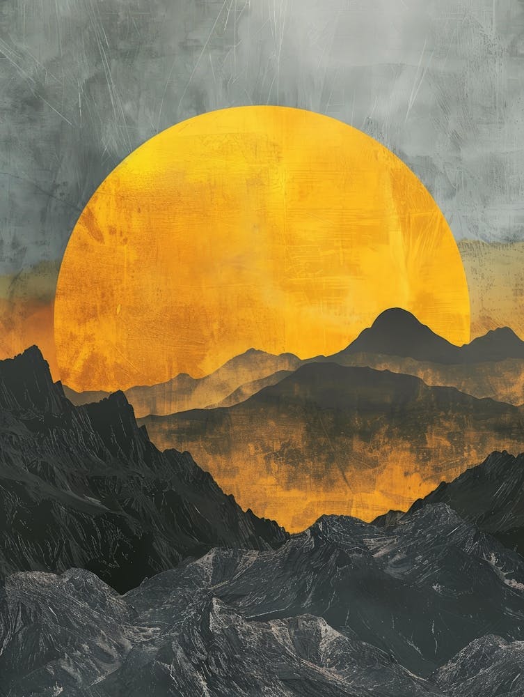 Sunset In The Mountains Canvas Print 1