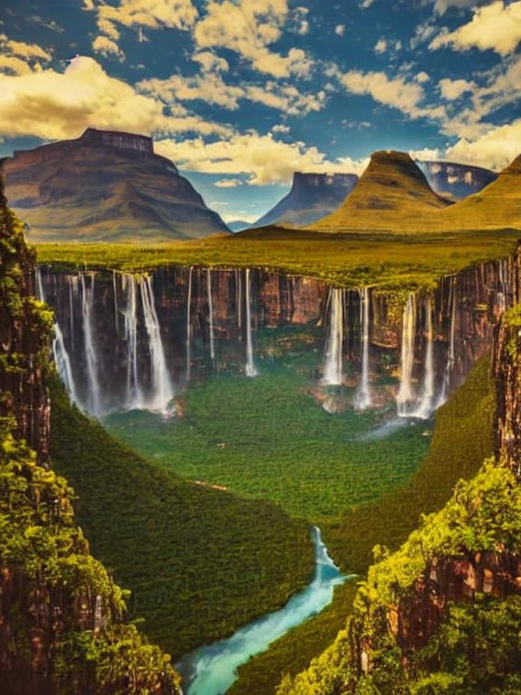 Canaima National Park Venezuela Vintage Poster