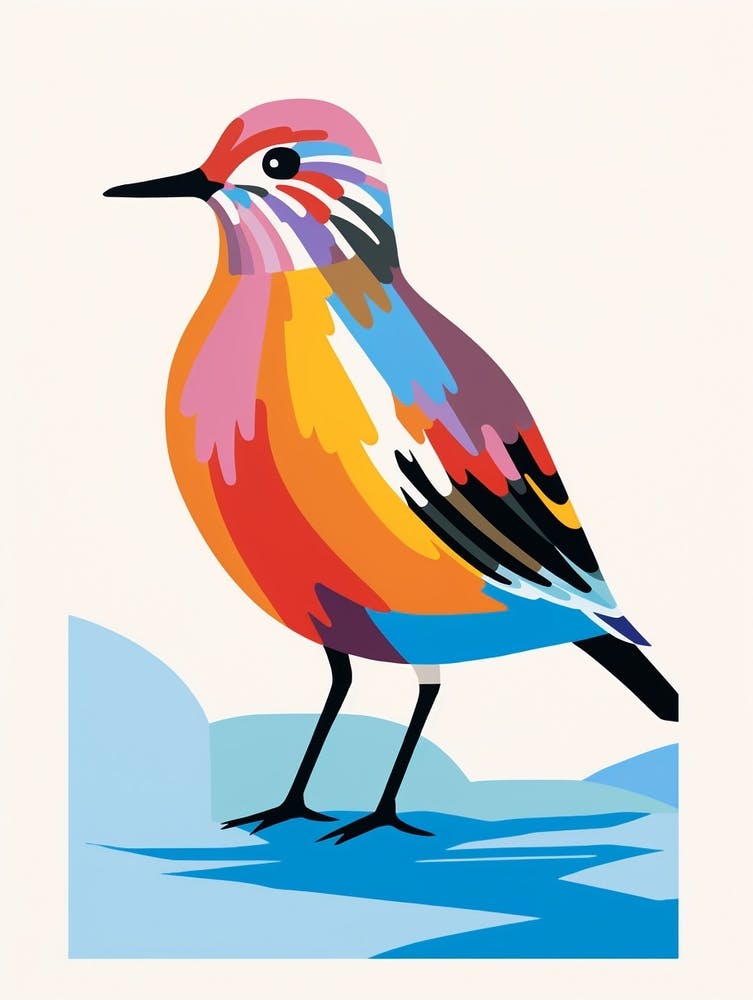 Colourful Geometric Bird Dunlin 2