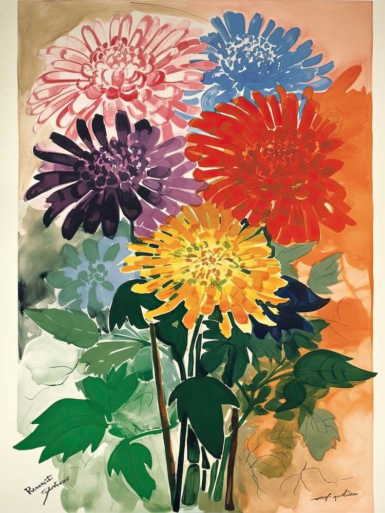 Chrysanthemums Flower Illustration 3