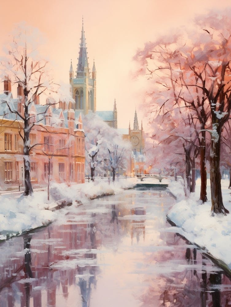 Dreamy Winter Painting Cambridge United Kingdom 1