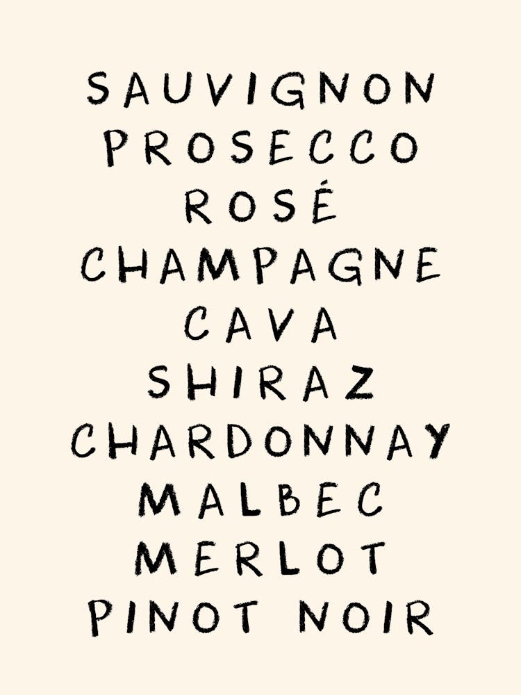 Wine Names Print