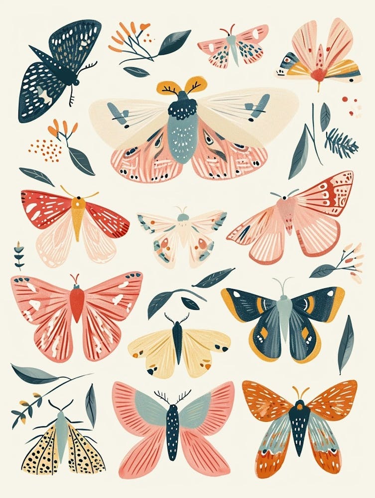 Colourful Insect Illustration Moth 41