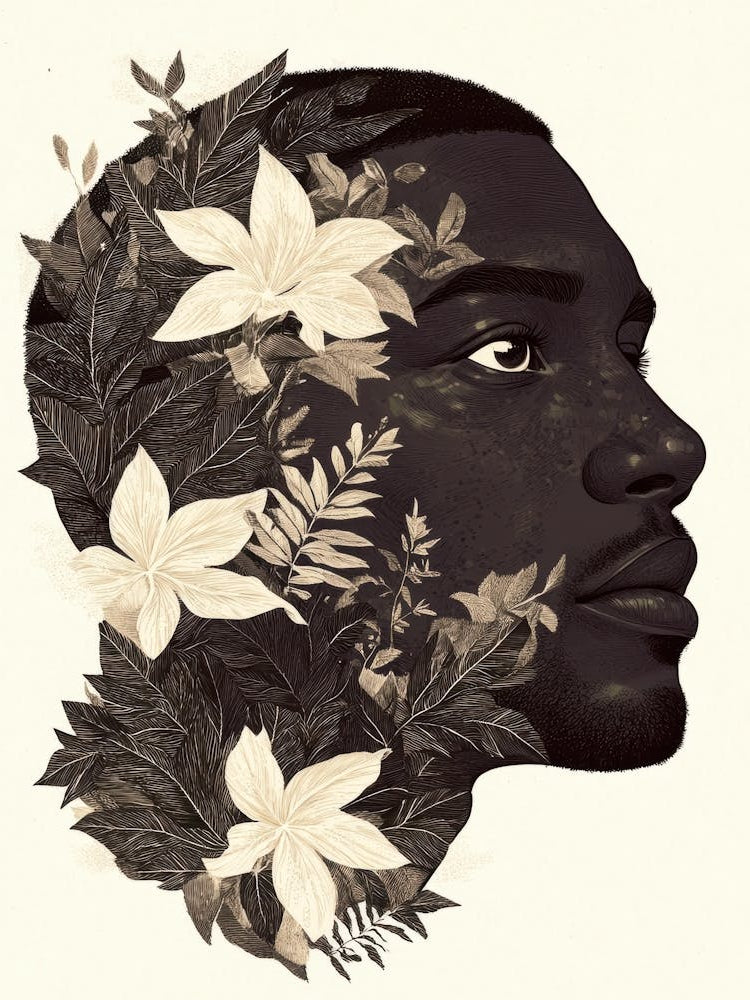 Man With Flowers On His Head 2