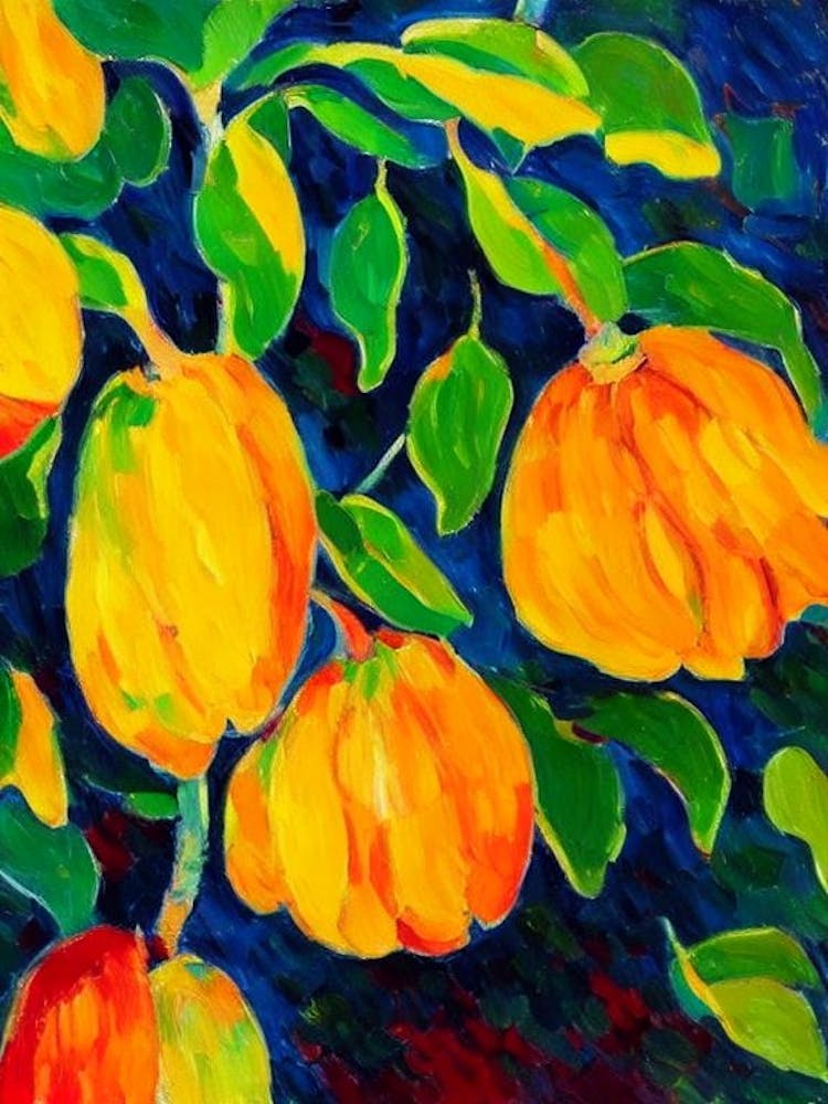 Jackfruit Vibrant Matisse Inspired Painting Fruit