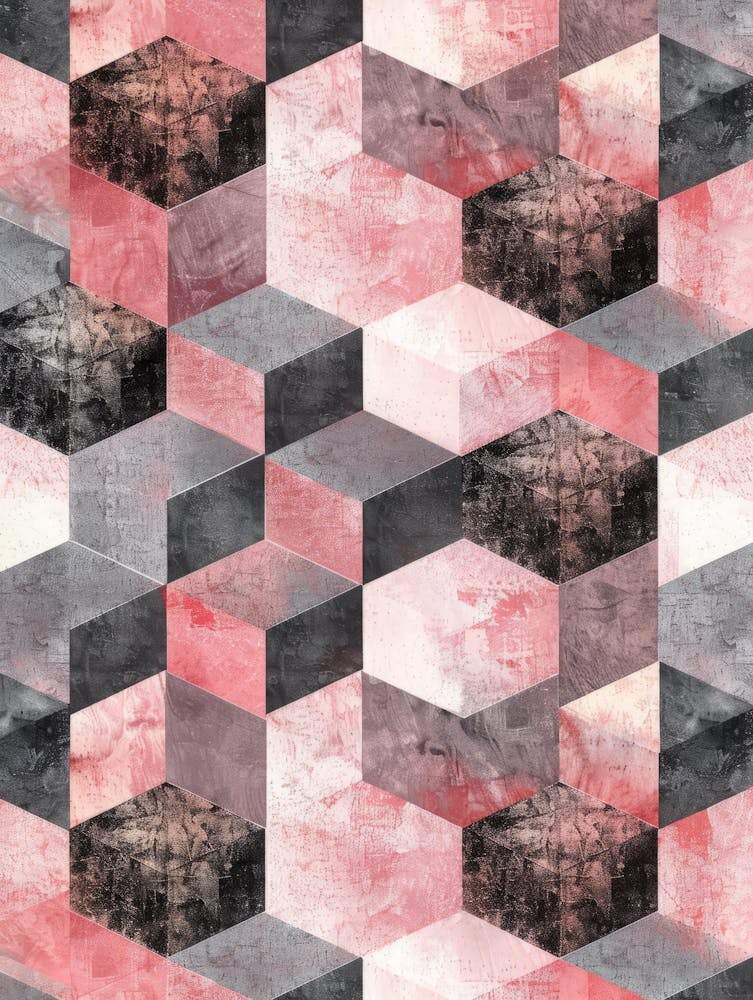Pink And Black Geometric Pattern