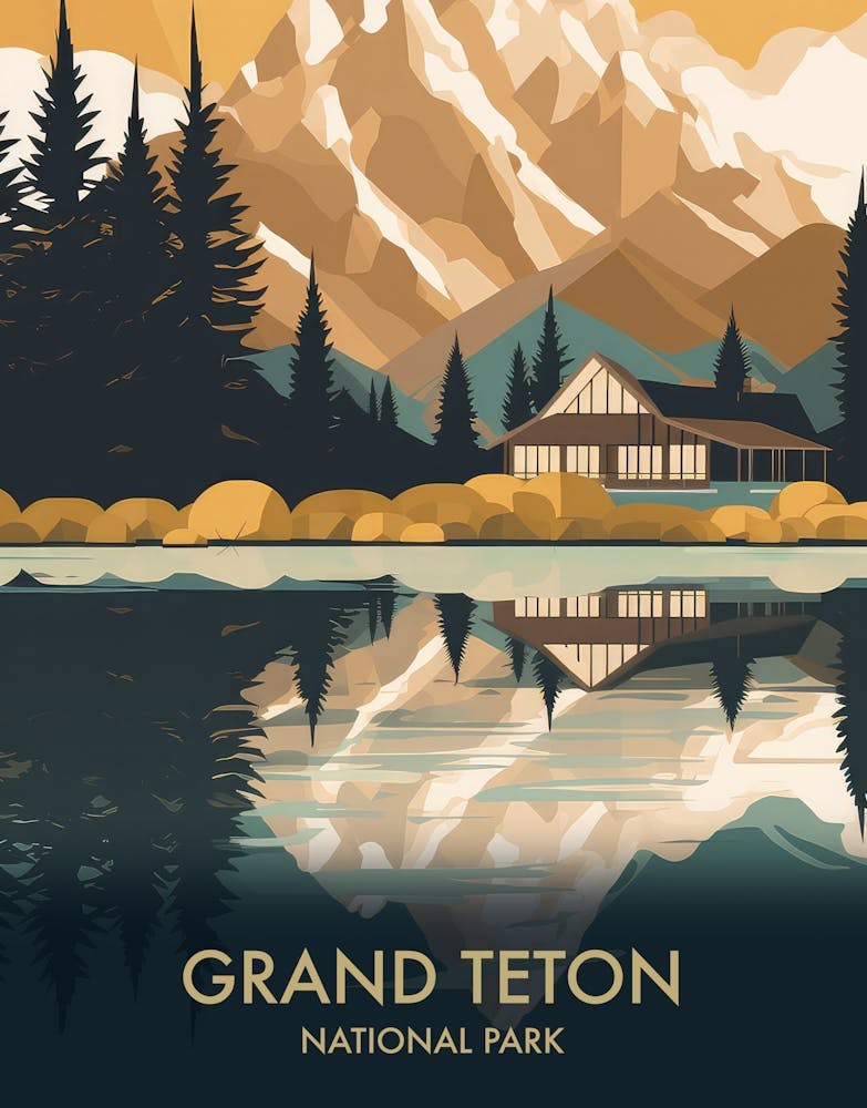 Teton National Park Vintage Travel Poster 4