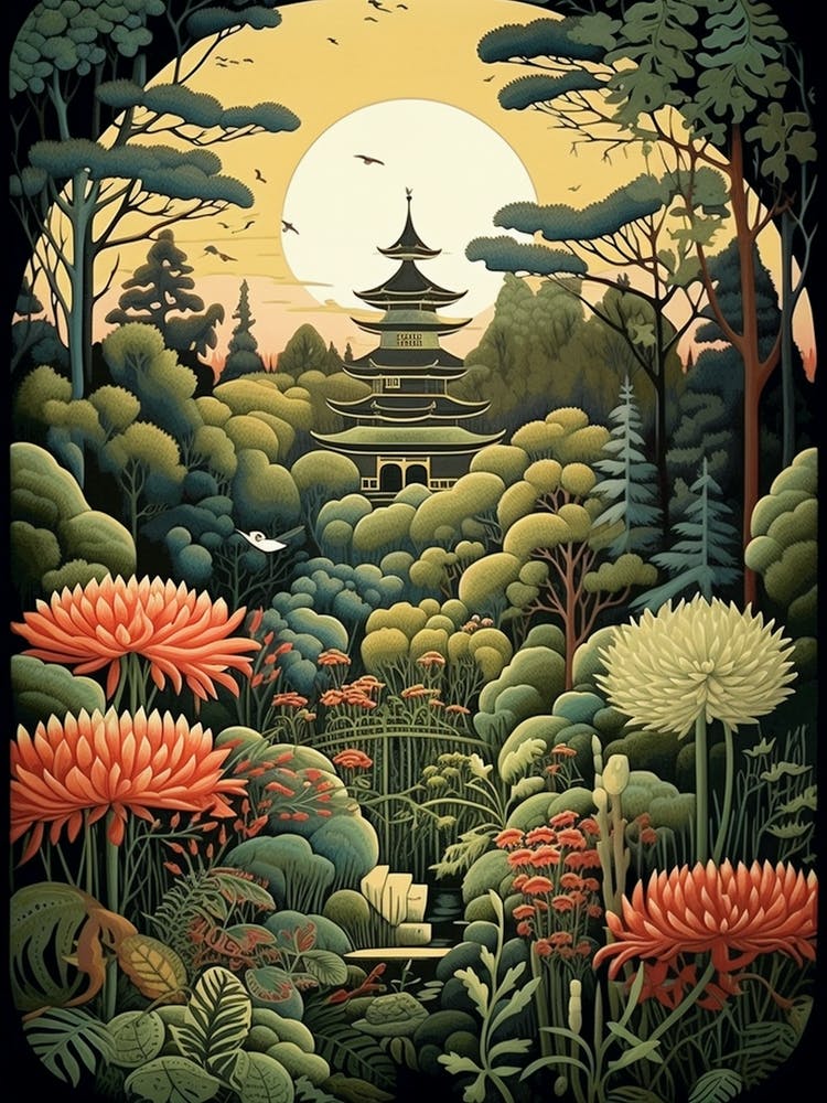 Ninna Ji Temple Japan Henri Rousseau Style 3