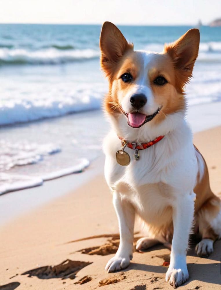 Corgi On The Beach