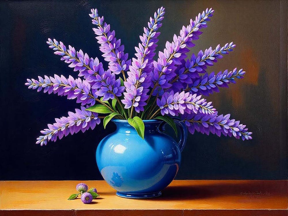 Lilacs In A Blue Vase