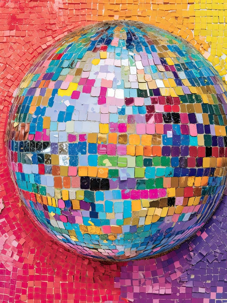 Disco Ball Colourful Painting 0