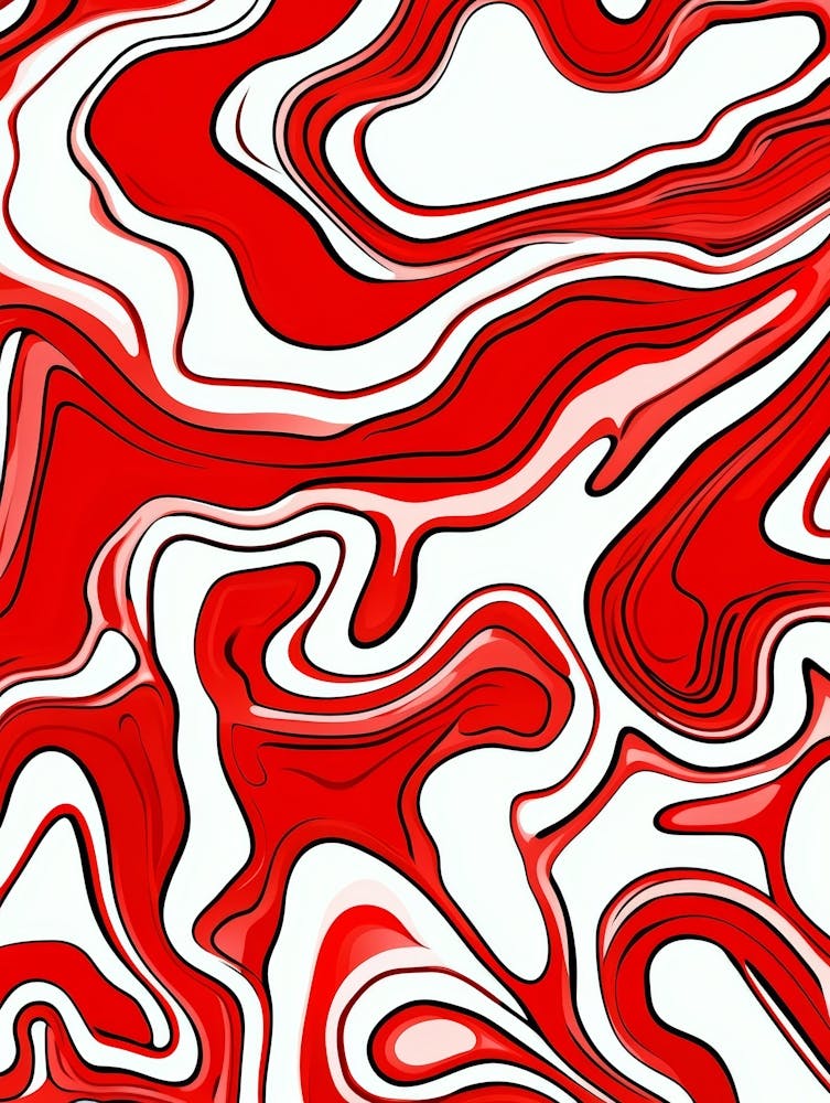 Abstract Red And White Swirls 2