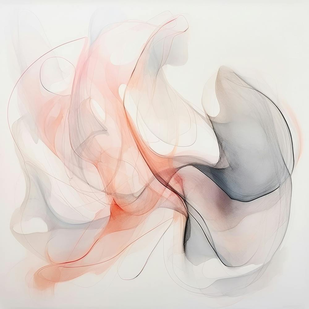 Abstract Organic Minimalist Pink Blush Shapes In Muted Colors 2