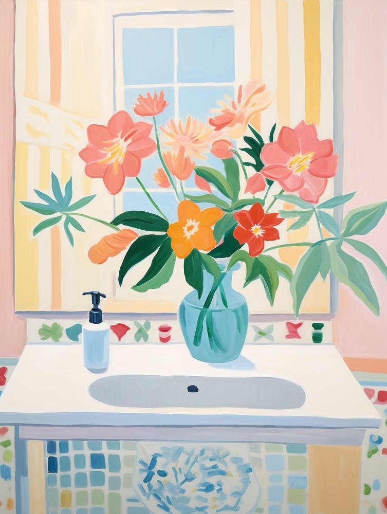 A Vase With Hibiscus, Flower Bouquet 3