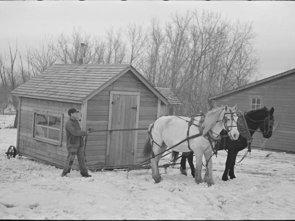 Moving Transportable House, Roy Merriot Farm Near Estherville, Iowa By Russell Lee
