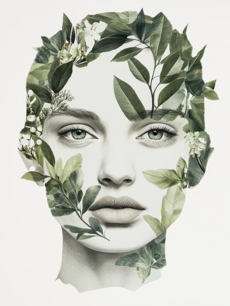 Woman With Leaves On Her Face 9