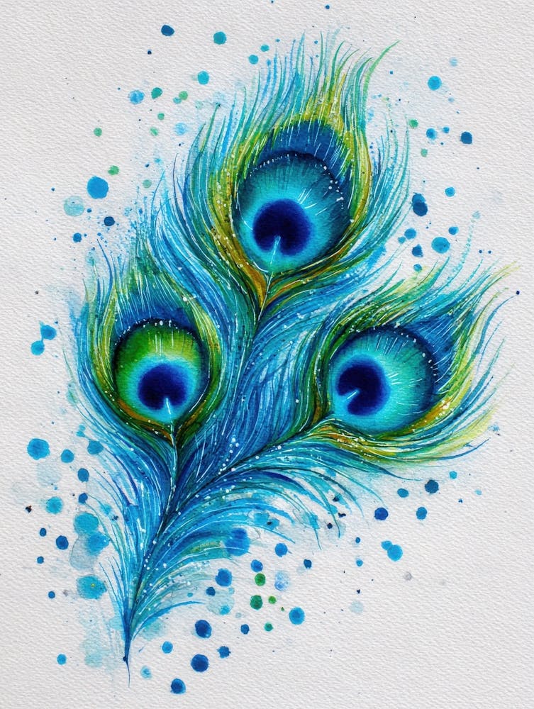 Aihrgdesign Isolated Watercolor Painting Of Birds Peacock Fea 247d7a95 B62b 478a 9d32 9ced504f8d47 0