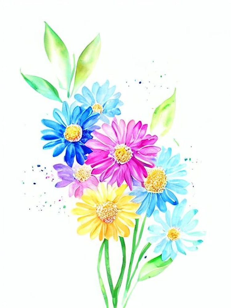 Daisies 2 Watercolour Flower