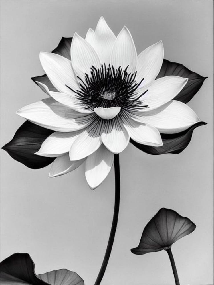 Lotus B&W Pencil 2 Flower