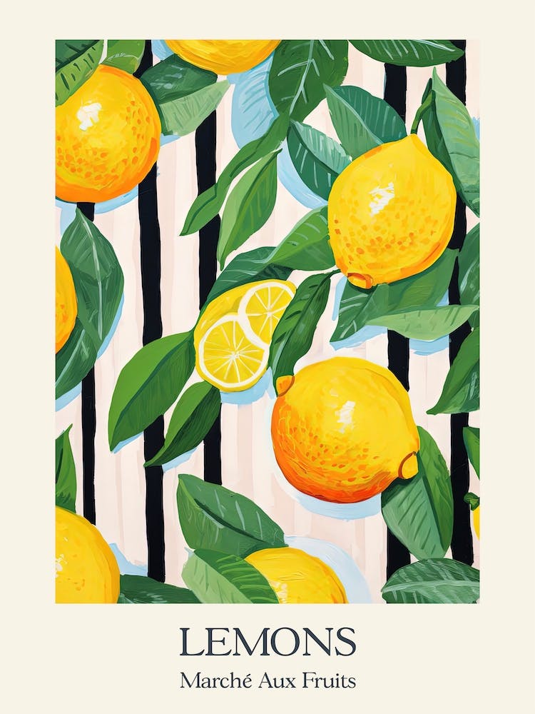 Marche Aux Fruits Zitronen-Frucht Sommer-Illustration 3