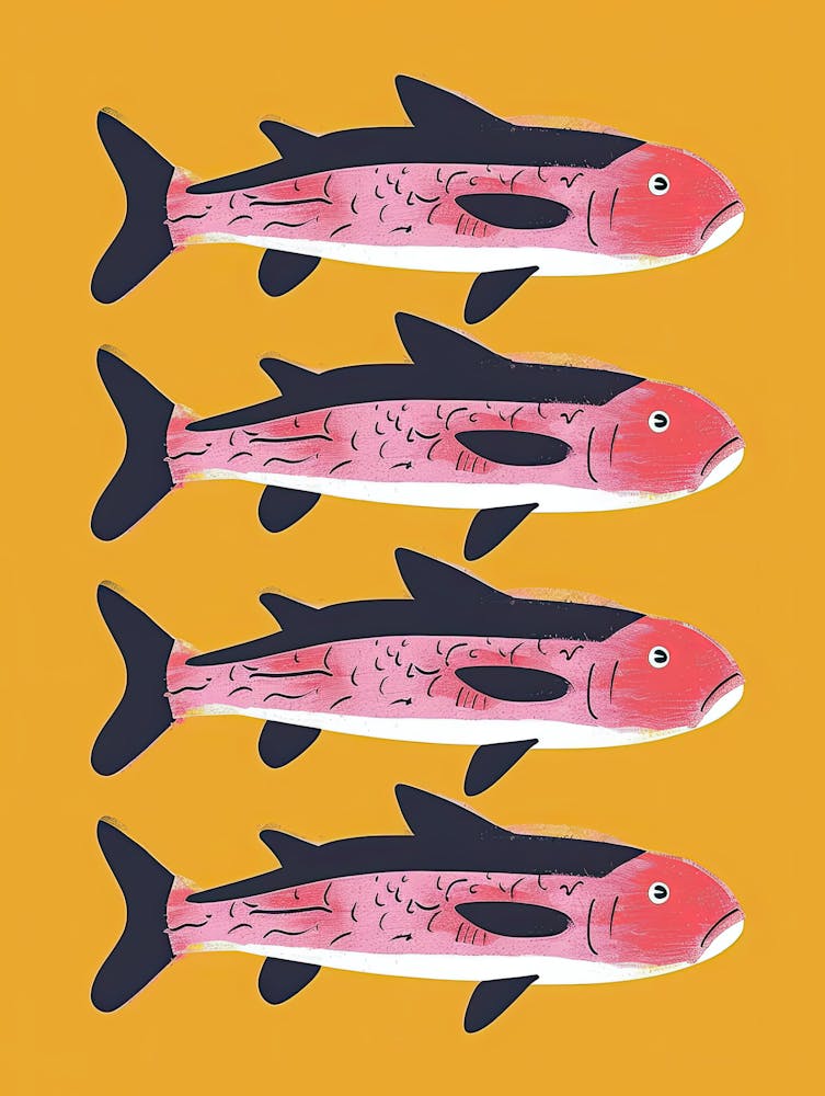 Golden Waters Fish Poster