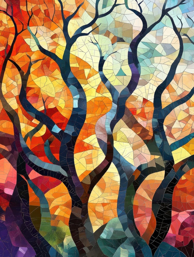 Peinture d'Arbre Mosaïque 1