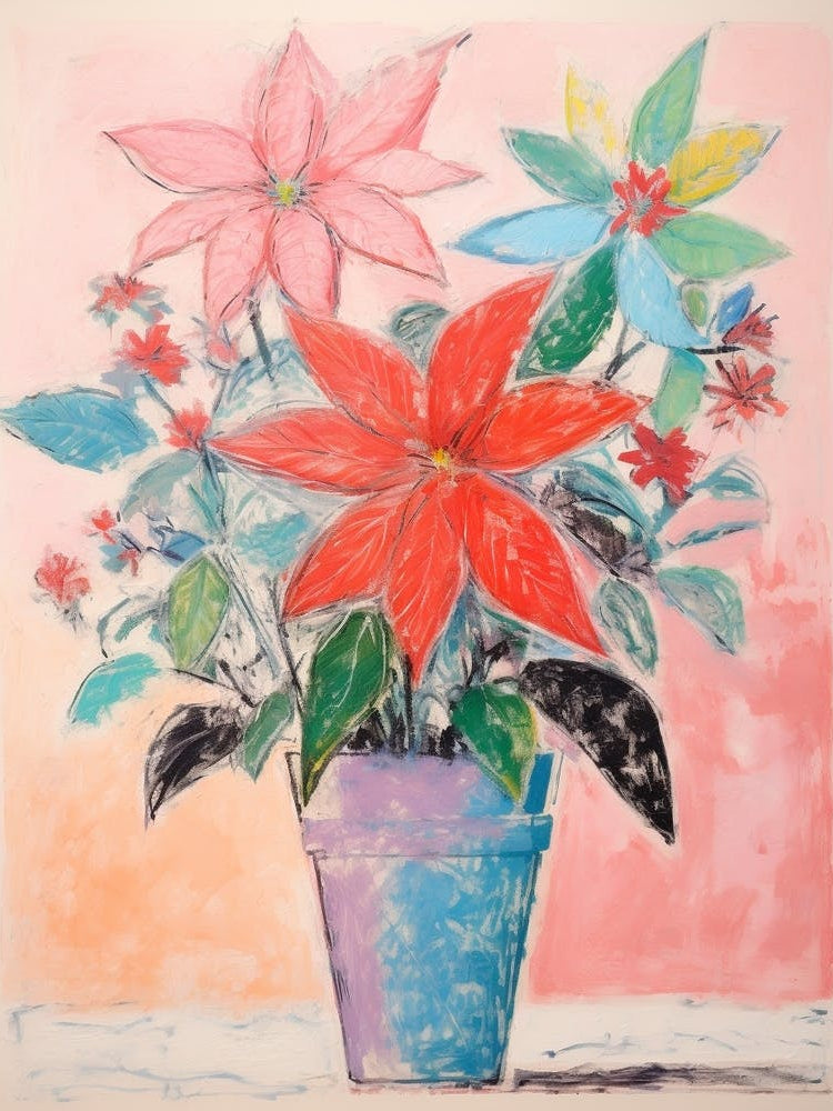 Flower Painting Fauvist Style Poinsettia 3