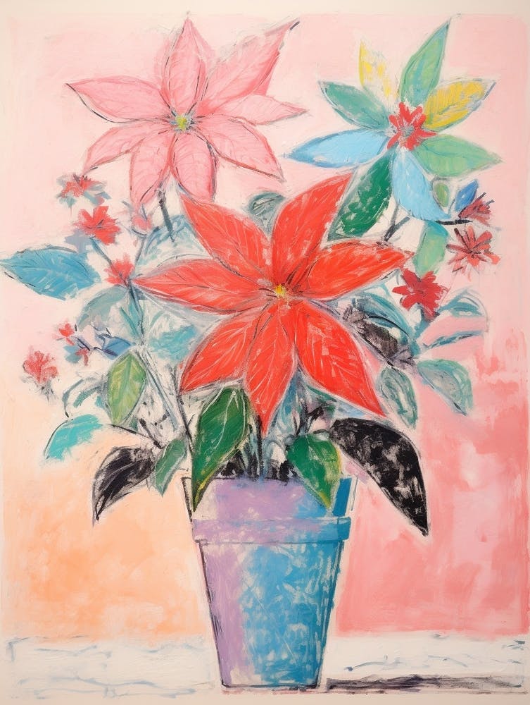 Flower Painting Fauvist Style Poinsettia 3