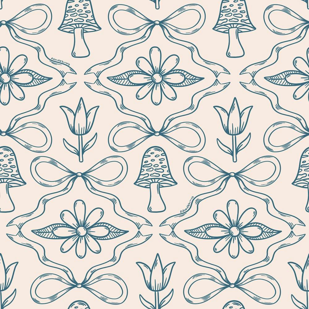 Spring Toile Print In Blue