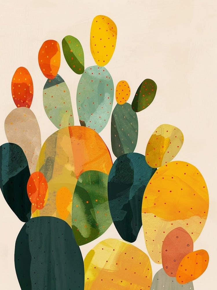 Opuntia Fragilis Minimalist Abstract Illustration 4